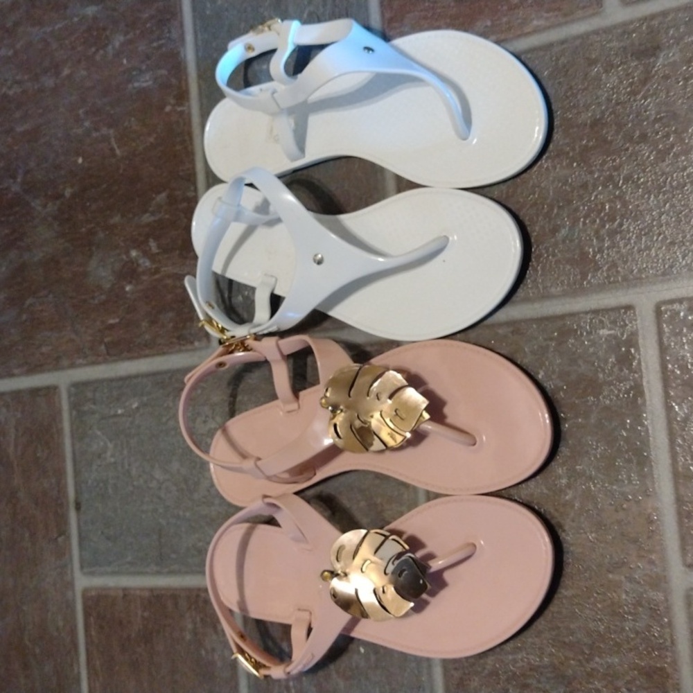 Lemon Jelly thong Pink and White Sandal lot Size 37
